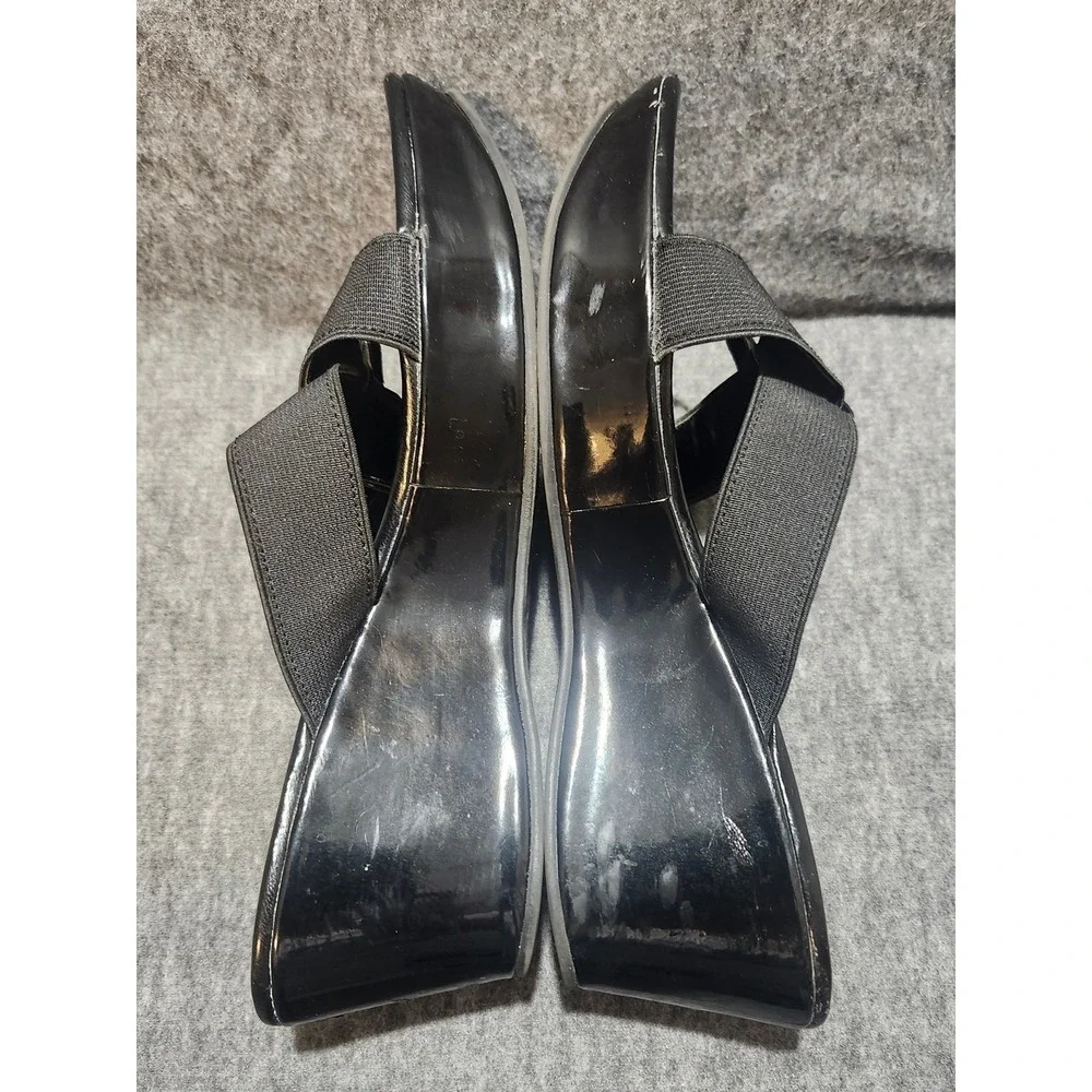 Cato‎ Wedge Thong Strap Sandals Women's Size 8 Black